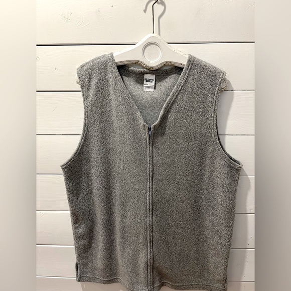 🩶 Au Cotton Original Grey Fleece Vest – Size L – Vintage – Unisex NWOT🩶 - Picture 2 of 8